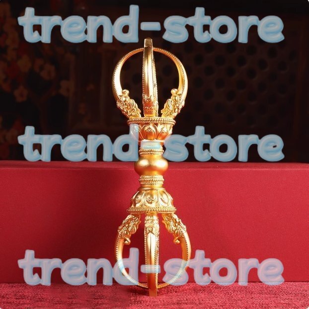 「密教法具 寺院用仏具」金剛五鈷杵 銅製磨き仕上げ 長さ18cm拍卖