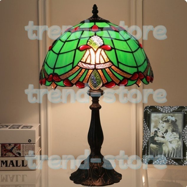 照明 家具★電気スタンド【ステンドランプ ステンドグラス 花柄】レトロな雰囲気がおしゃれ拍卖