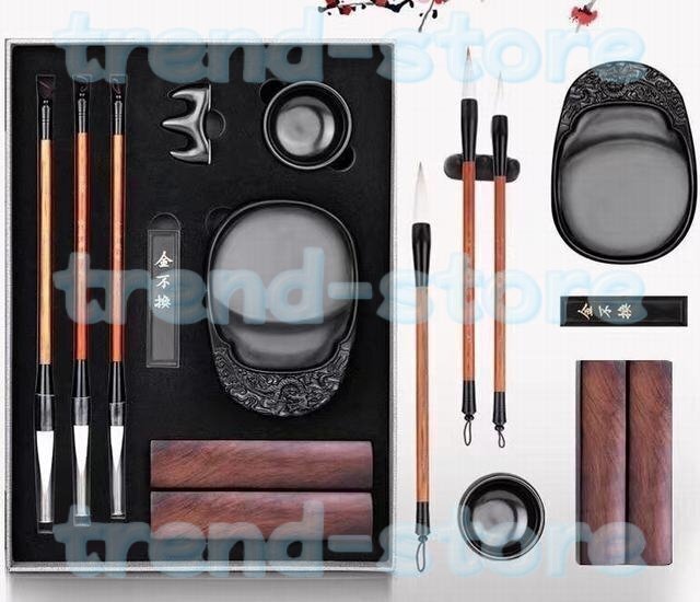 書道セット 習字道具 お道具箱 習字セット 書道用具 書道入門 文房具 写経 8点セット拍卖