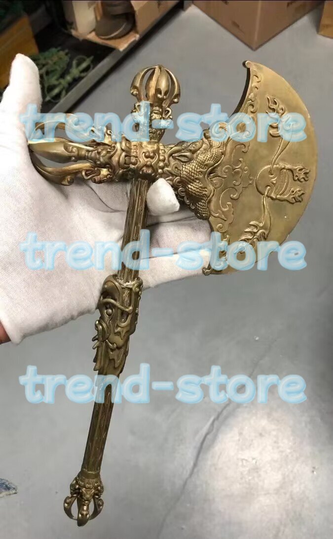唐密 チベット伝 鉞刀斧 法器 真鍮制 32.5cm拍卖