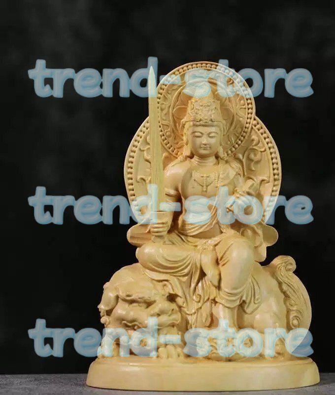 仏教工芸品 木彫仏教 精密細工 極上品 木工細工 文殊菩薩 普賢菩薩拍卖