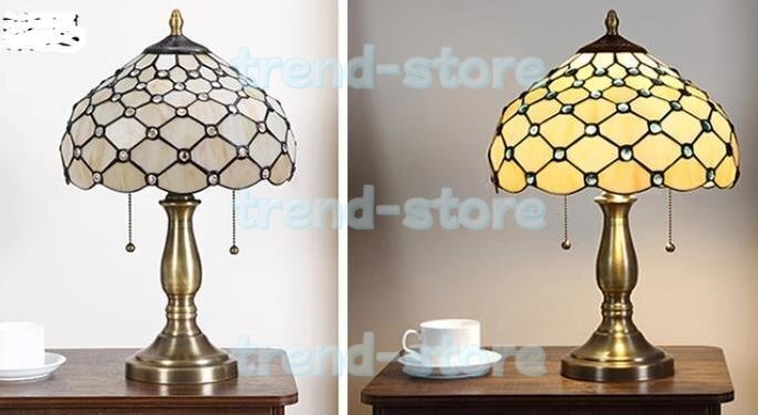 極美品★ステンドグラスランプ ティファニーランプ テーブルランプ アンティーク 工芸品 ティファニー技法拍卖