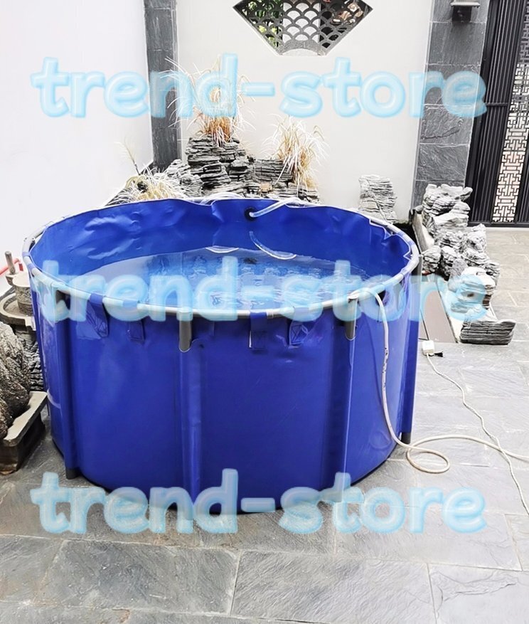 ラウンド キャンバス の魚のいる池養魚池 プール 大型水槽金属製ブラケット付き 大型 折りたたみ 子供用プール 水槽 1.2X0.8M/900L拍卖