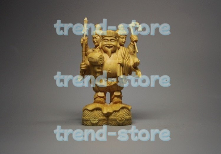 大黒天 三面大黒天 三面大黒 大黒天木彫 大黒天木彫り 切金 木彫り 仏師彫刻 仏像 仏教美術 置物 七福神拍卖