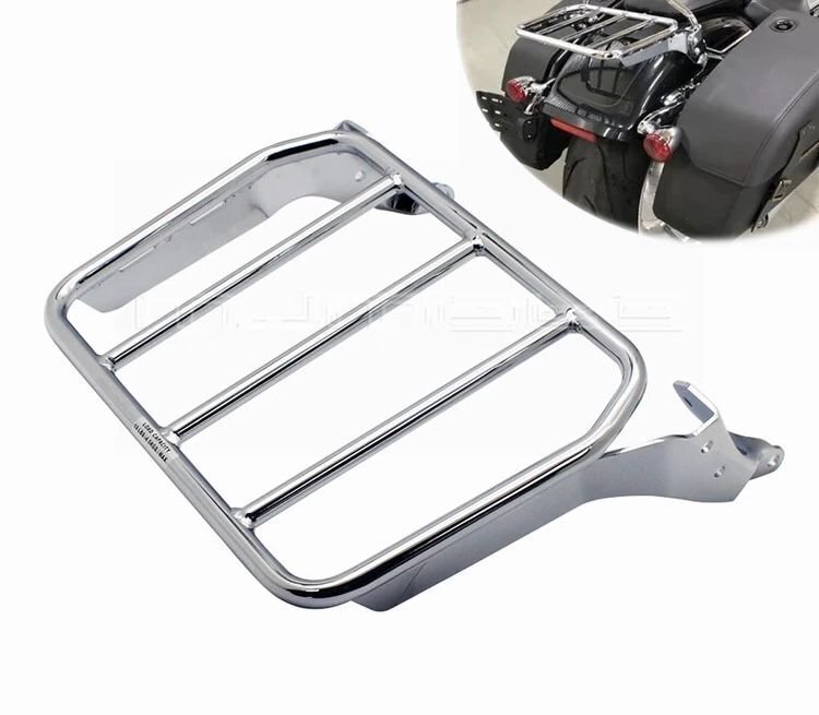 リアキャリア ツーリング ラゲッジラック シーシーバー用 クローム ハーレー Road King 97-08拍卖