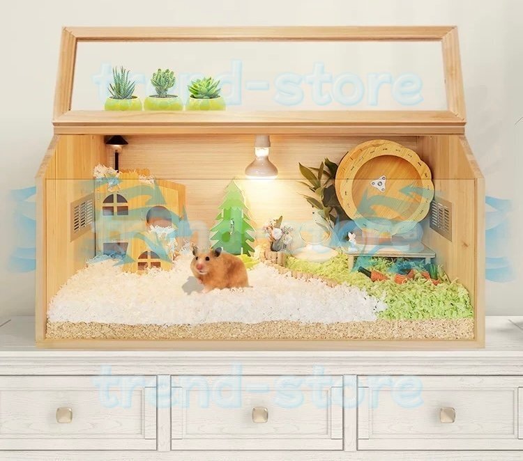 飼育ケージ アクリルケース 木 ハムスター 小動物 60*40*40cm 大型ケージ ケージ 前開き 上開き おしゃれ 組み立て式拍卖