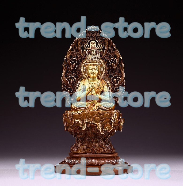 大日如来★ 仏像 真言宗 銅製厄除け 十二支守り本尊 守護仏(高さ23cm×巾12cm×奥行12cm)拍卖