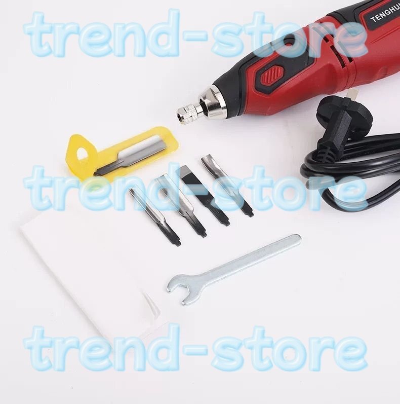 品質保証☆電動ノミ彫刻ツール 電動ノミ 彫刻ツール電動彫刻刀ノミセット 8彫刻ブレード 50W 木工用チゼル拍卖