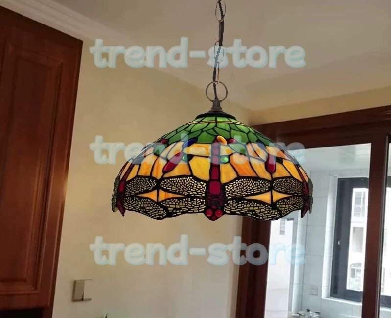芸術品ペンダントライト ステンドランプ ステンドグラス 花柄 照明 ティファニー ベッドルーム用 通路用ランプ 室内装飾拍卖
