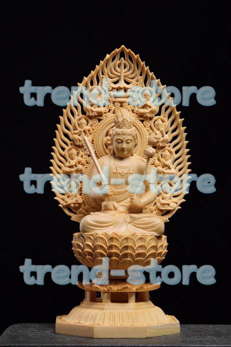 極上品 虚空蔵菩薩 虚空蔵 置物 干支 牛 守り本尊 木彫仏教 精密彫刻拍卖