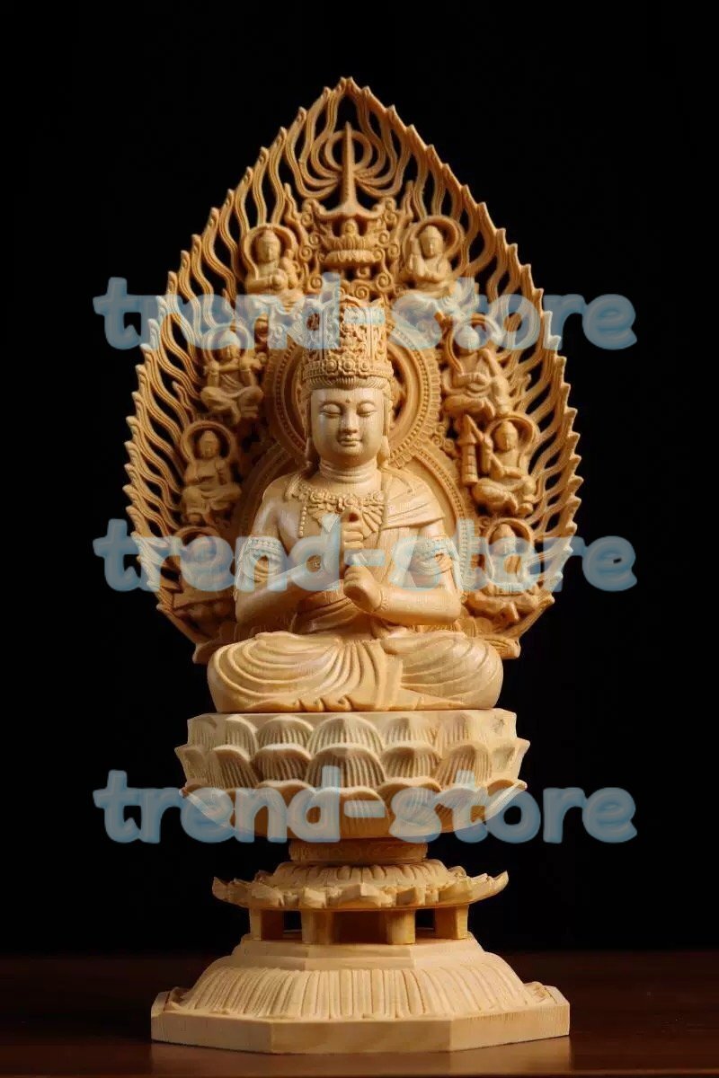 ☆極上品収蔵☆新作 仏像 仏教美術 総檜材 仏教工芸品 木彫り 大日如来 座像拍卖