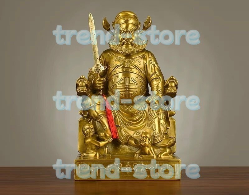 仏像「鍾馗さん」 開運祈願済 鍾馗様 鐘馗 魔除け・受験合格・厄除けの守護神 五月人形 武者人形 魔除け 置物 全高39cm拍卖