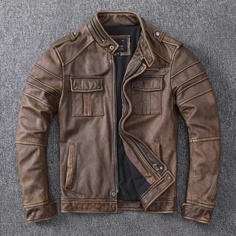 メンズ 革ジャン レザージャケット 最上級 牛革 ライダース バイクウエア オートバイ ブルゾン 本革 ヴィンテージ風 S~5XL拍卖