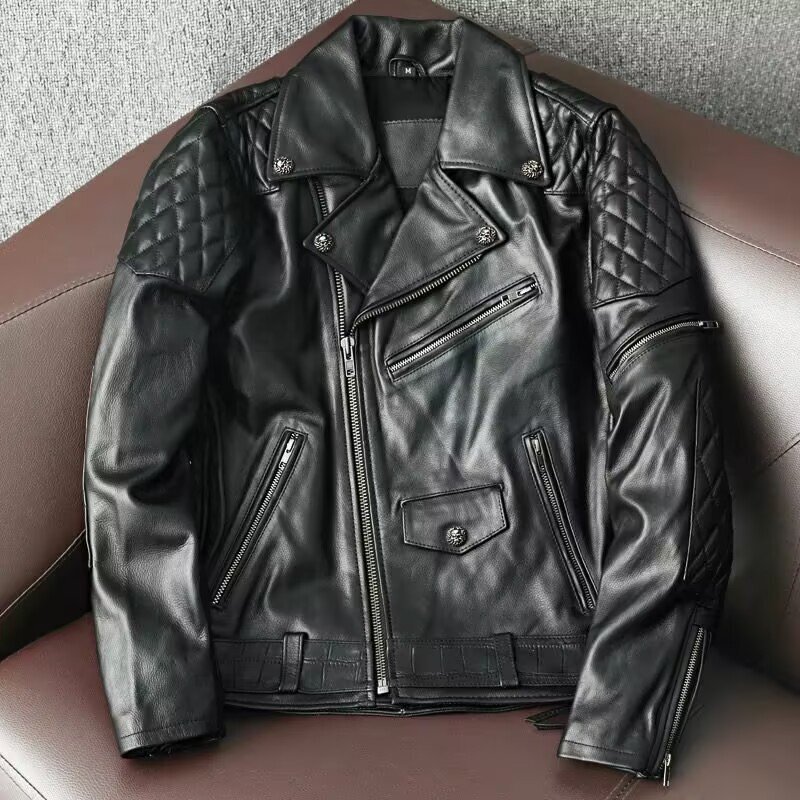 レザージャケット メンズ ハレージャケット バイクジャケット ライダース 高級牛革 本革 革ジャン S~4XL 黒拍卖
