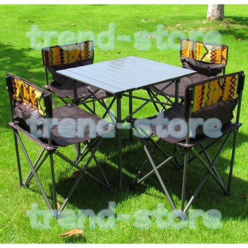 実用★ 多機能 ピクニック 折りたたみ 椅子/イス バーベキュー 釣り アウトドア レジャー テーブル ベンチ 7点セット 便利 S39拍卖