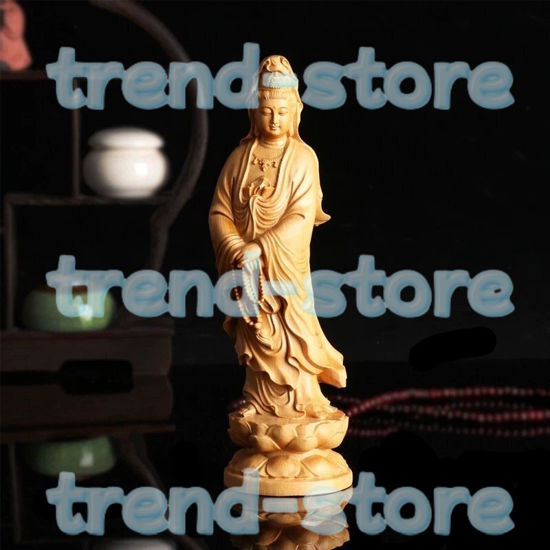 総檜材 仏教工芸品 木彫仏教 精密彫刻 極上品 持珠観音 観音菩薩拍卖