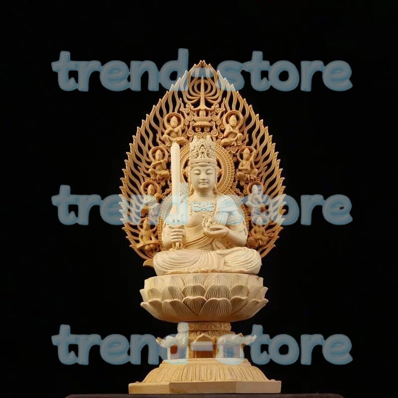 地蔵菩薩仏像 開運風水 鎮宅辟邪 木彫仏像 彫刻工芸品 家庭用仏壇供養 檜木 高約28cm拍卖