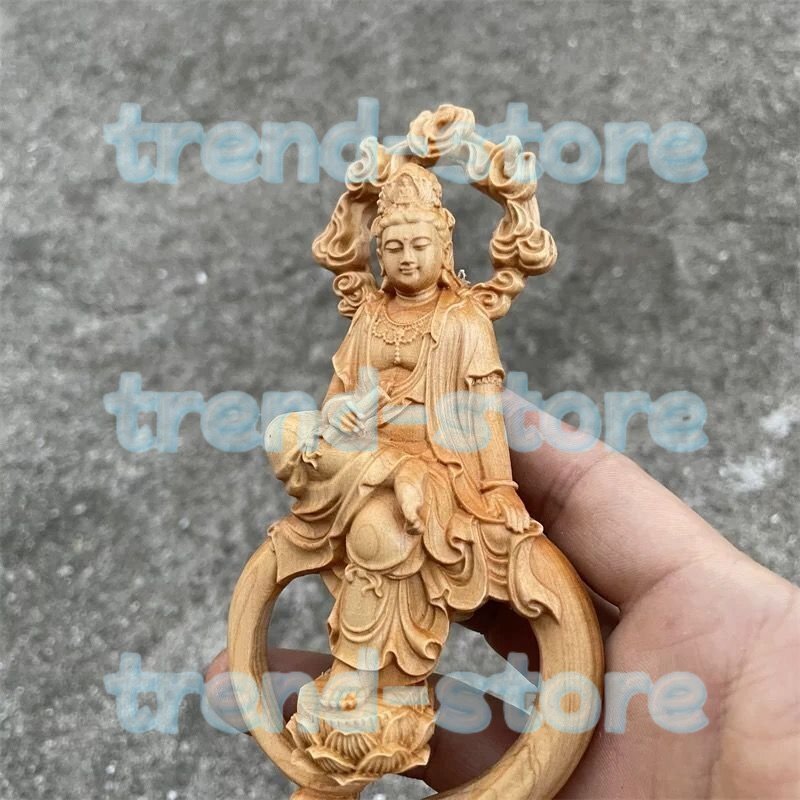 観音菩薩 自在観音菩薩 檜木 鎮宅辟邪 風水開運 美術工芸品 仏師で仕上げ品拍卖