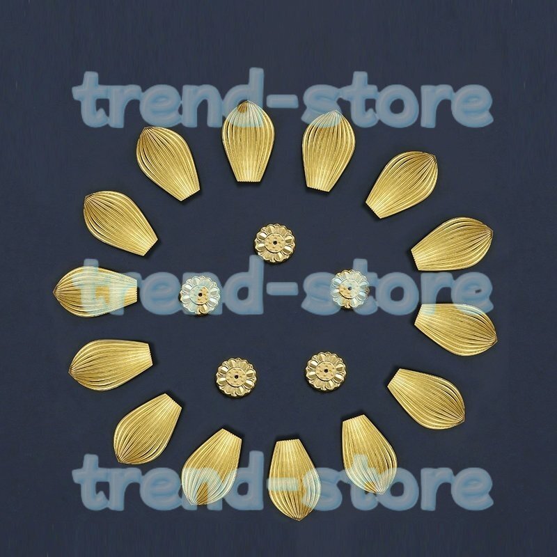 真言宗 ★ 樒の葉 14枚+6枚 六器専用 仏具 20点セット 密教法具 寺院仏具 仏教工芸品 真鍮製拍卖