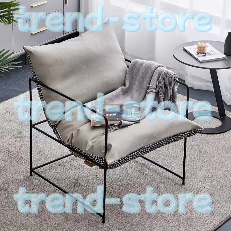 独特★クリエイティブインテリア シングルソファ ラウンジチェア アメリカンスタイル ファブリック シンプルスタイル ミニマリスト グレー拍卖