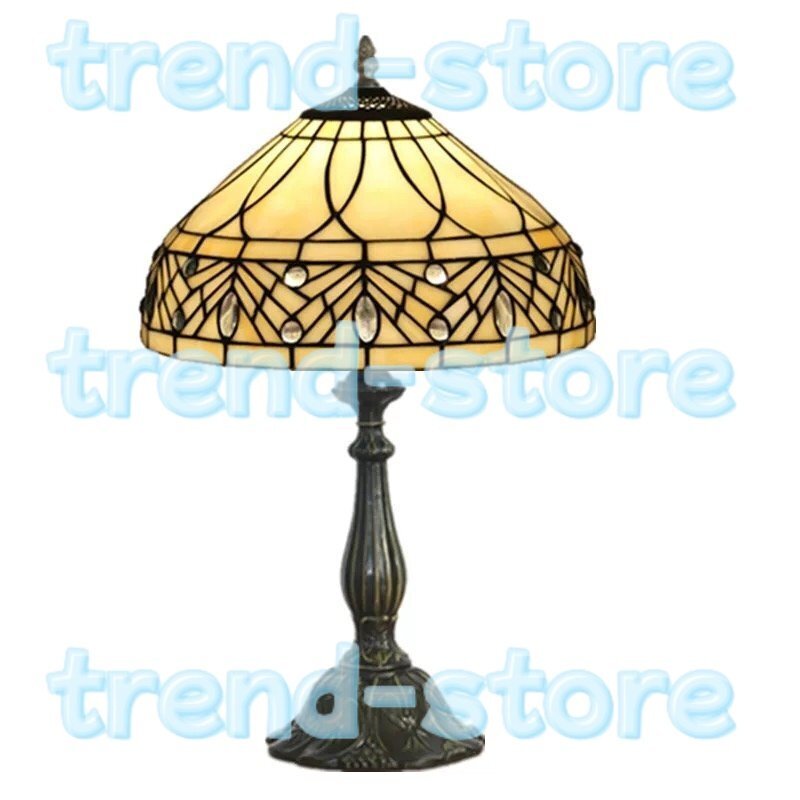 ステンドランプ ステンドグラス アンティーク 花柄 レトロな雰囲気 室内装飾 ティファニー 照明 テーブルスタンド拍卖