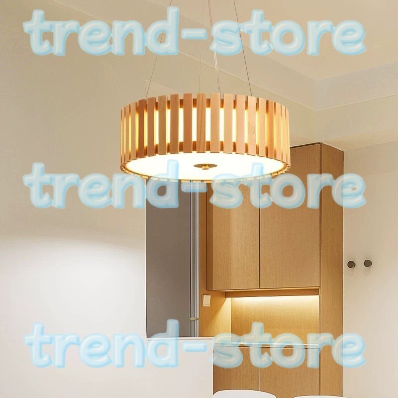 新品 ペンダントライト 木製 天井照明 ベッドルーム用ランプ LED 照明 ランプ 室内装飾 電球付き 53cm拍卖