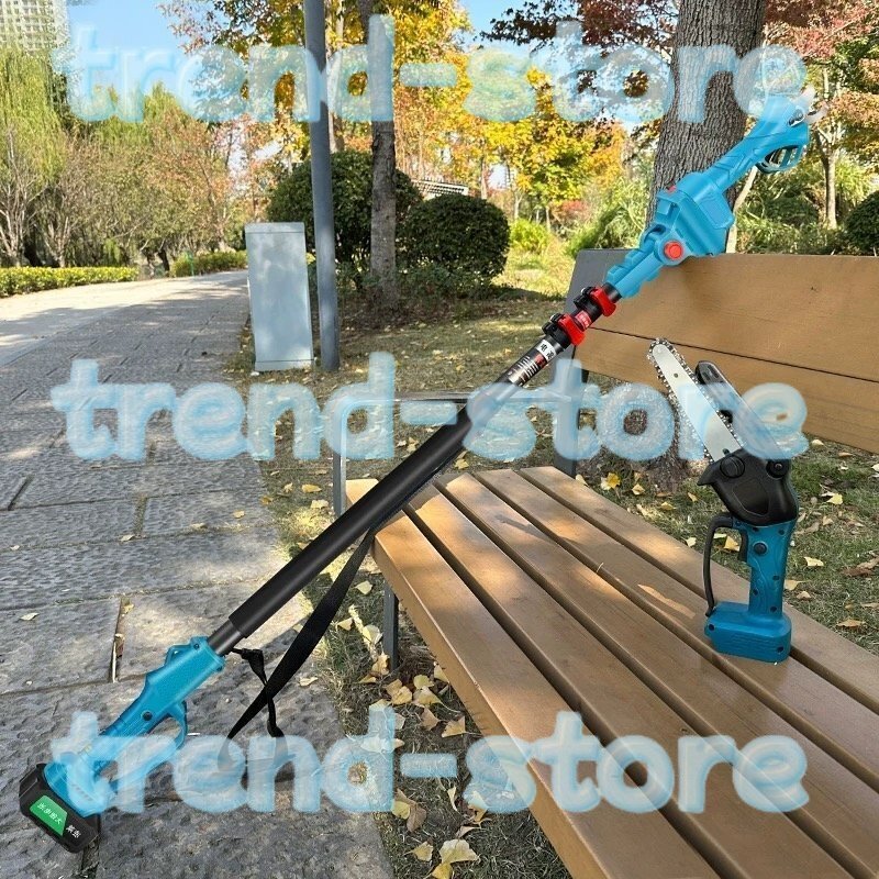 高品質★高枝切り電動チェーンソー 一台役 充電式ポールチェーンソー 21V コードレス 電動高枝切りチェーンソー S5拍卖