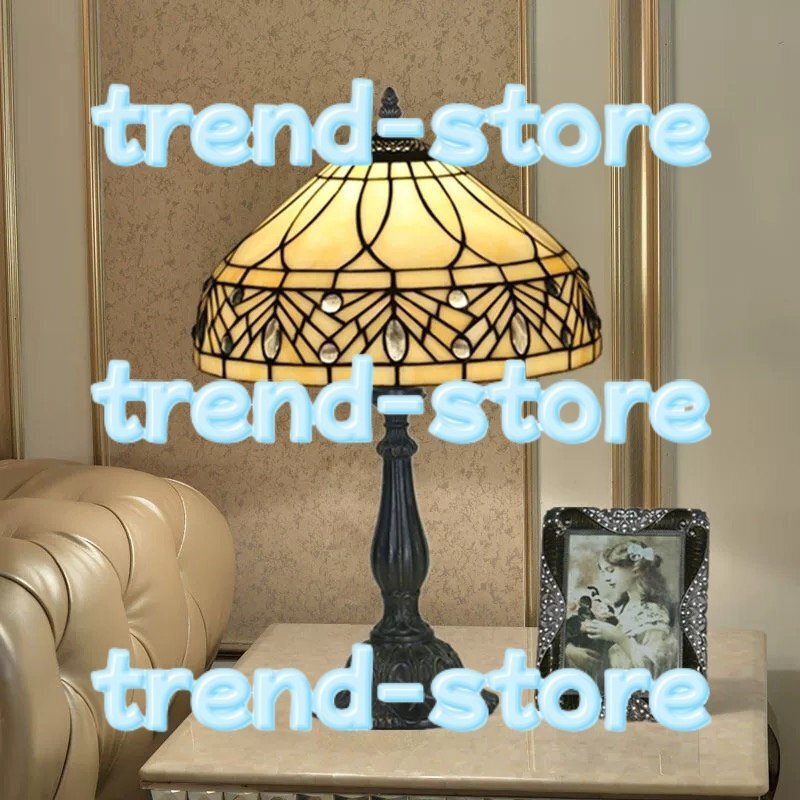 ステンドランプ ステンドグラス アンティーク 花柄 レトロな雰囲気 室内装飾 ティファニー 照明 テーブルスタンド拍卖