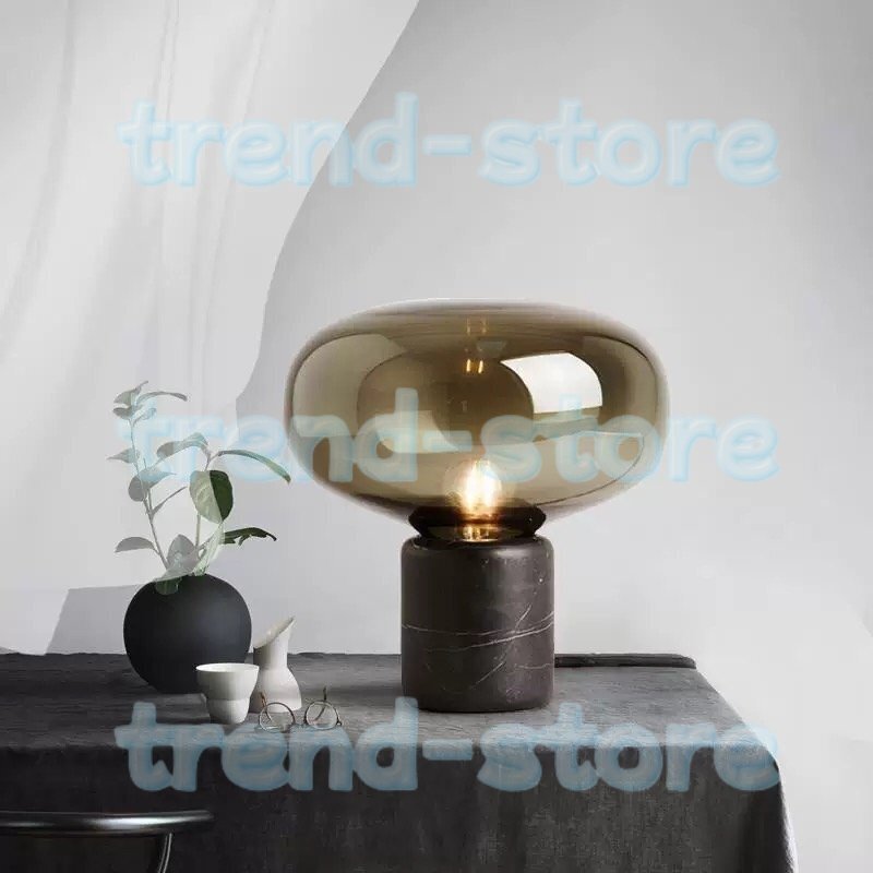 極美品★卓上ライト ポストモダン 高品質 工業風 大理石+ガラス 装飾スタンド デザイナー アイデア B型 拍卖