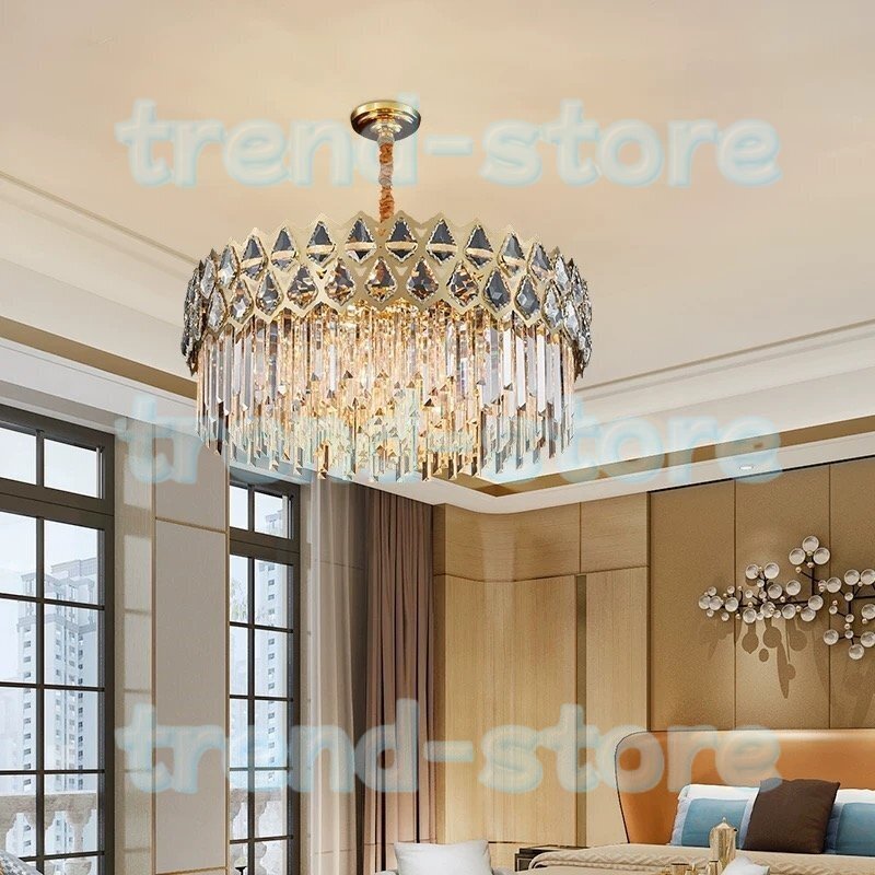 極美品★高級室 ペンダントライト シーリングライト 水晶 洋風照明 シャンデリア 北欧デザイン 天井照明 幅60cm拍卖