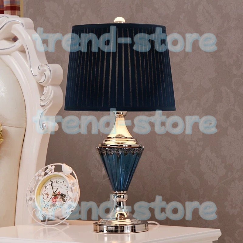 高級感上品デスクライト ベッドサイド 布 電気スタンド レトロランプ 卓上デスクテーブル 照明 寝室拍卖