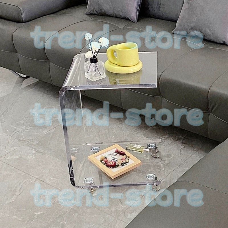 ローテーブル、センターテーブル、コーヒーテーブル、ティーテーブル アクリル、ベッドサイドテー、車輪付き、 40*35*58.5cm拍卖