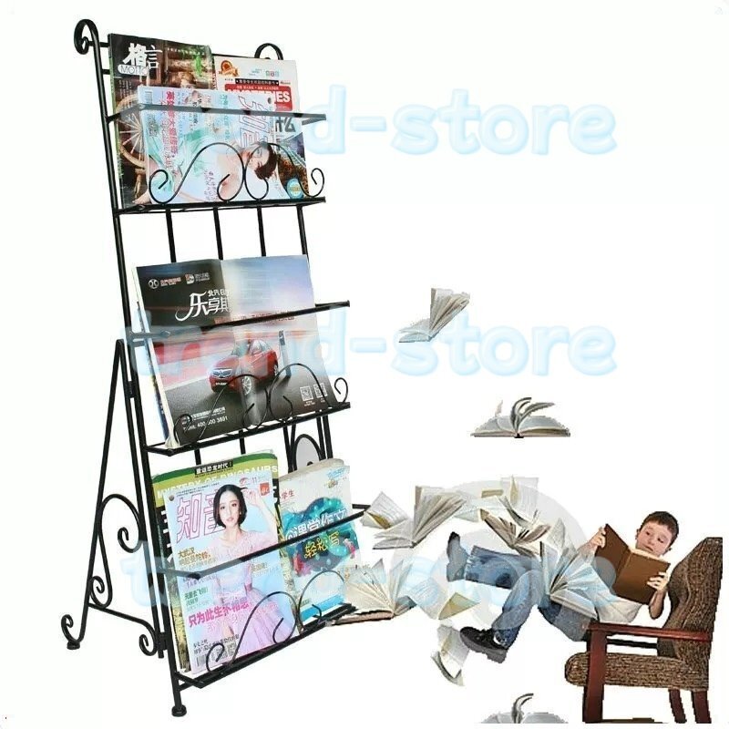 マガジンラックフロアスタンディングマガジンラック新聞ラック情報ラックヨーロピアンスタイルクリエイティブ広報陳列棚立体本棚拍卖
