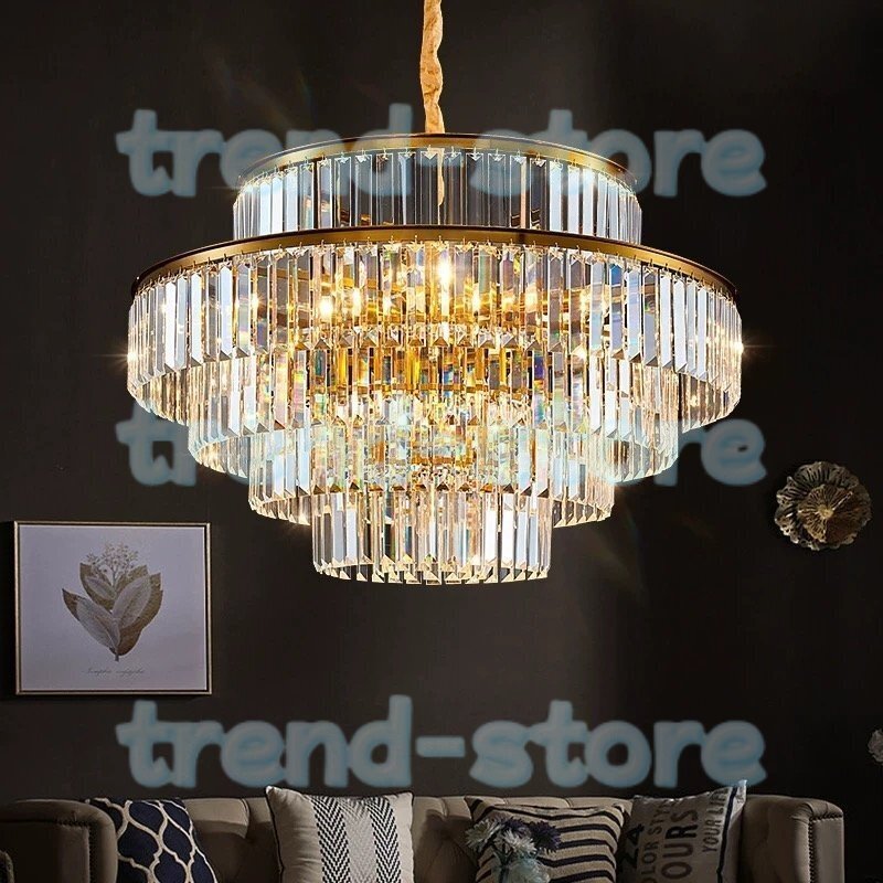 シャンデリア クリスタルシャンデリア 階段シャンデリア リビングルーム ホール 照明 屋根裏部屋 ペンダント 25 ヘッド三色ライト拍卖