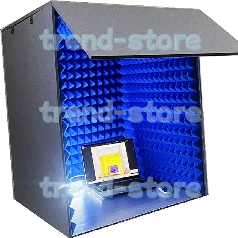 簡易防音室 1人用、 防音ブース、防音ボックス パーテーション 防音ブース 自宅 天板付き 卓上 防音 デスクパーテーション 折りたたみ拍卖