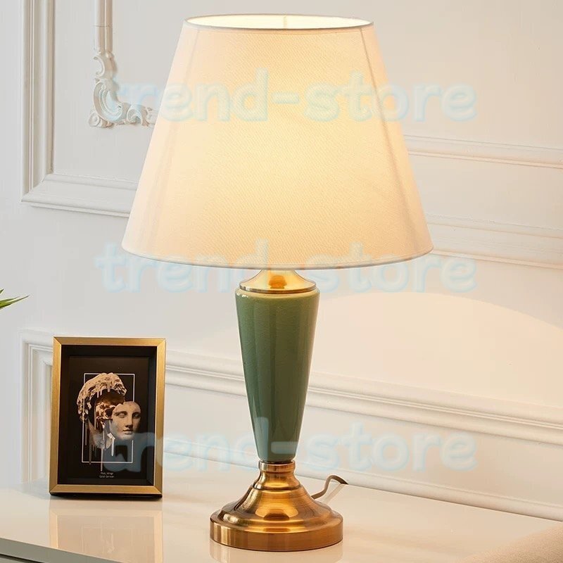 エナメルセラミック照明スタンドライト テーブルランプ デスクライト 高級陶器卓上ステンド 卓上ランプ拍卖