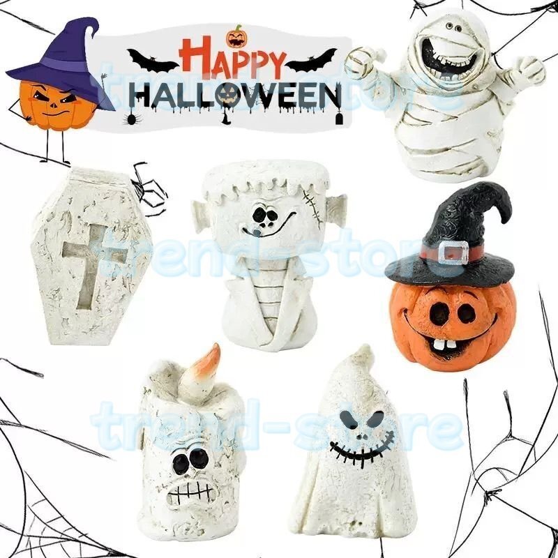ハロウィン 景品 6点セット 置物 ハロウィーン 人形 カボチャ ゴースト 飾り オーナメント インテリア拍卖