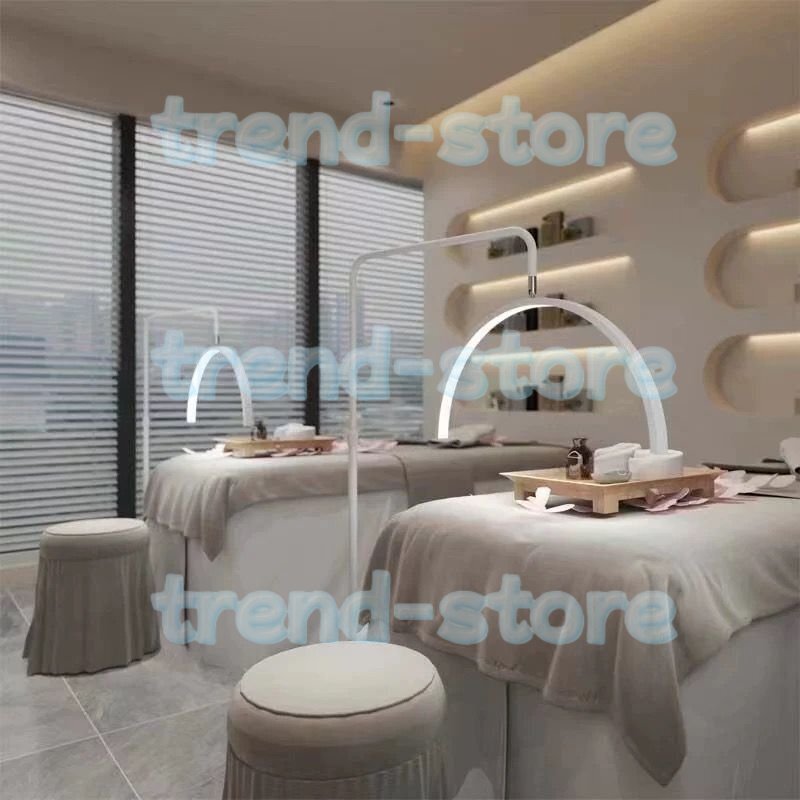 ハーフムーンライト 23インチ LEDライト フロアライト 調光調色 おしゃれ 360度回転 高度調節 照明 LED 照明器具 化粧美容室 サロン 床置き拍卖