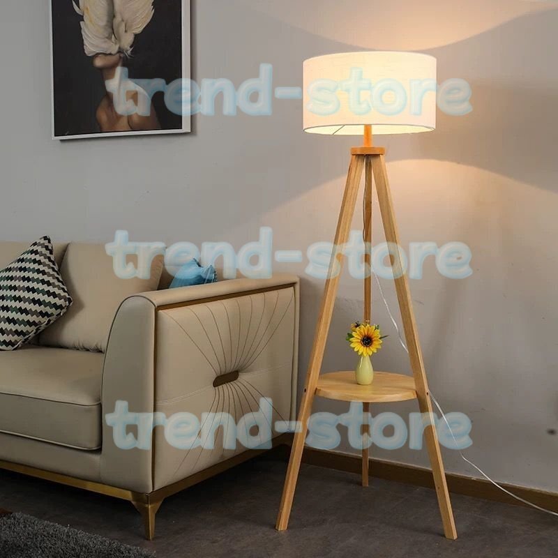 スタンドライト 胡桃色 3本足 フロアスタンド リビング用 寝室フロアライト フロアランプ インテリア 照明 シンプル拍卖