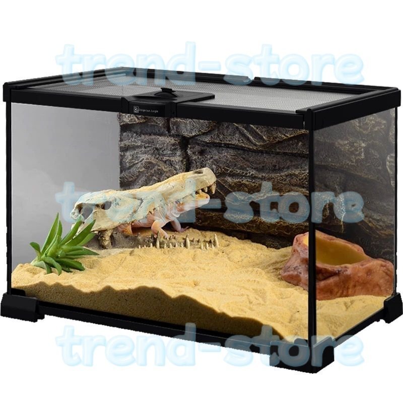 爬虫類 ケージ 飼育ケージ 両生類 トカゲ ケージ 爬虫類 飼育ケース 温度湿度計付き 爬虫類テラリウムタンク 昆虫飼育ケース 50*30*25cm拍卖