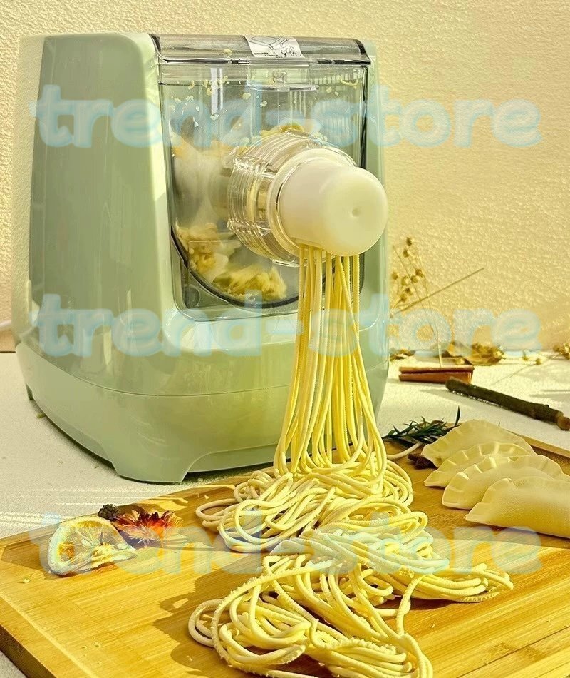良い品質 電動パスタメーカー 自動製麺機 混練とパスタ麺作りの2in1 スパゲッティ 麺用 13形 グリーン拍卖