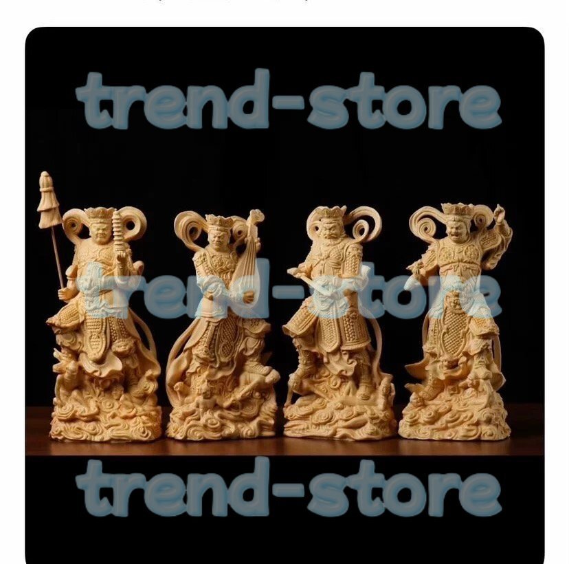 四天王 持国天 増長天 広目天 多聞天 仏教美術 鎮宅辟邪 仏像 置物 彫刻拍卖