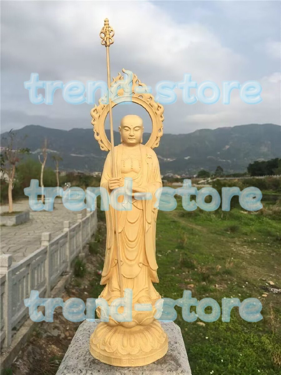 仏像 木彫 地蔵菩薩 立像 精密彫刻 極上品拍卖