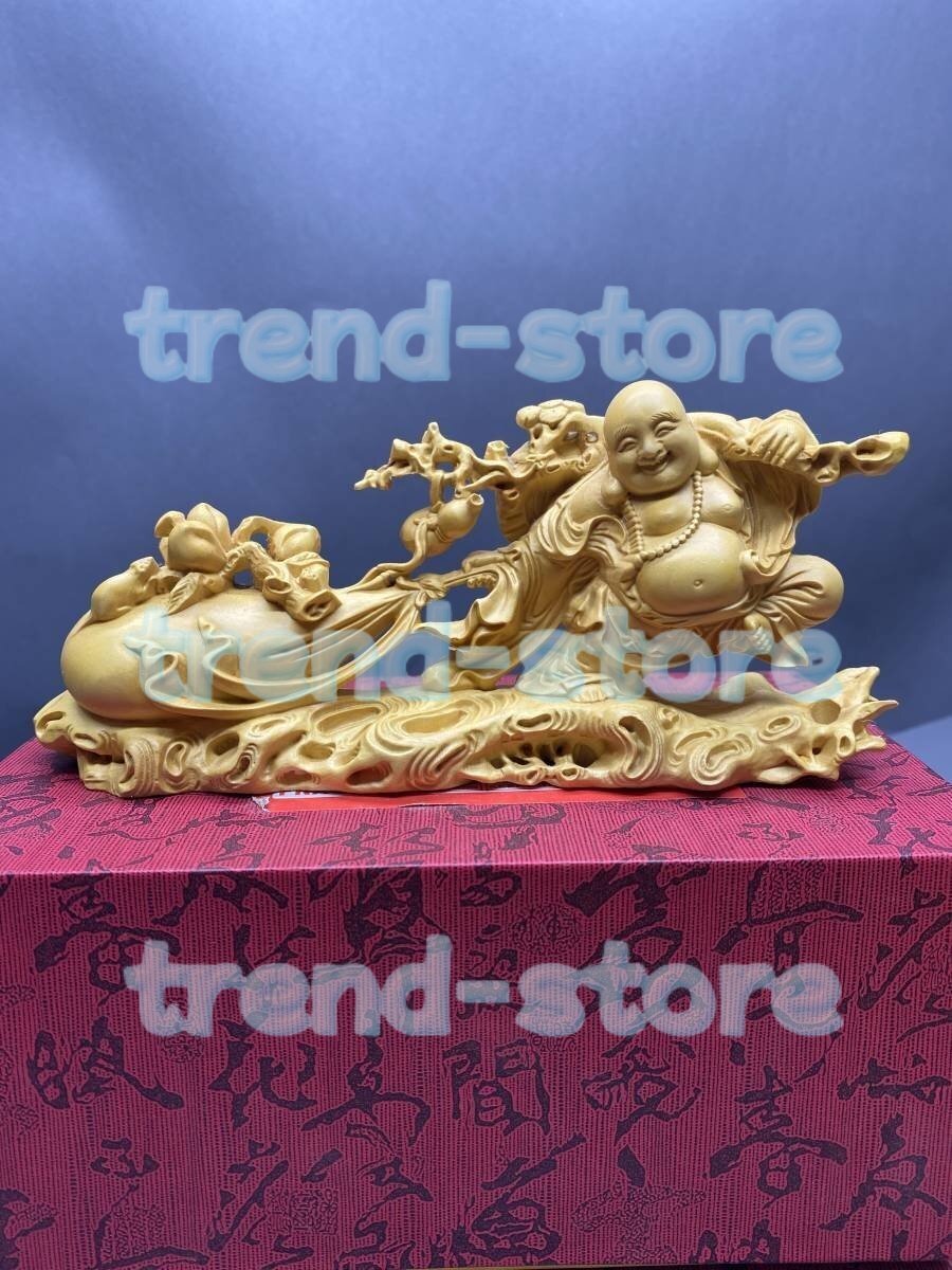 布袋 七福神 布袋尊 木彫 置物 仏像 金運 笑門来福 夫婦円満 縁起物 仏教美術拍卖