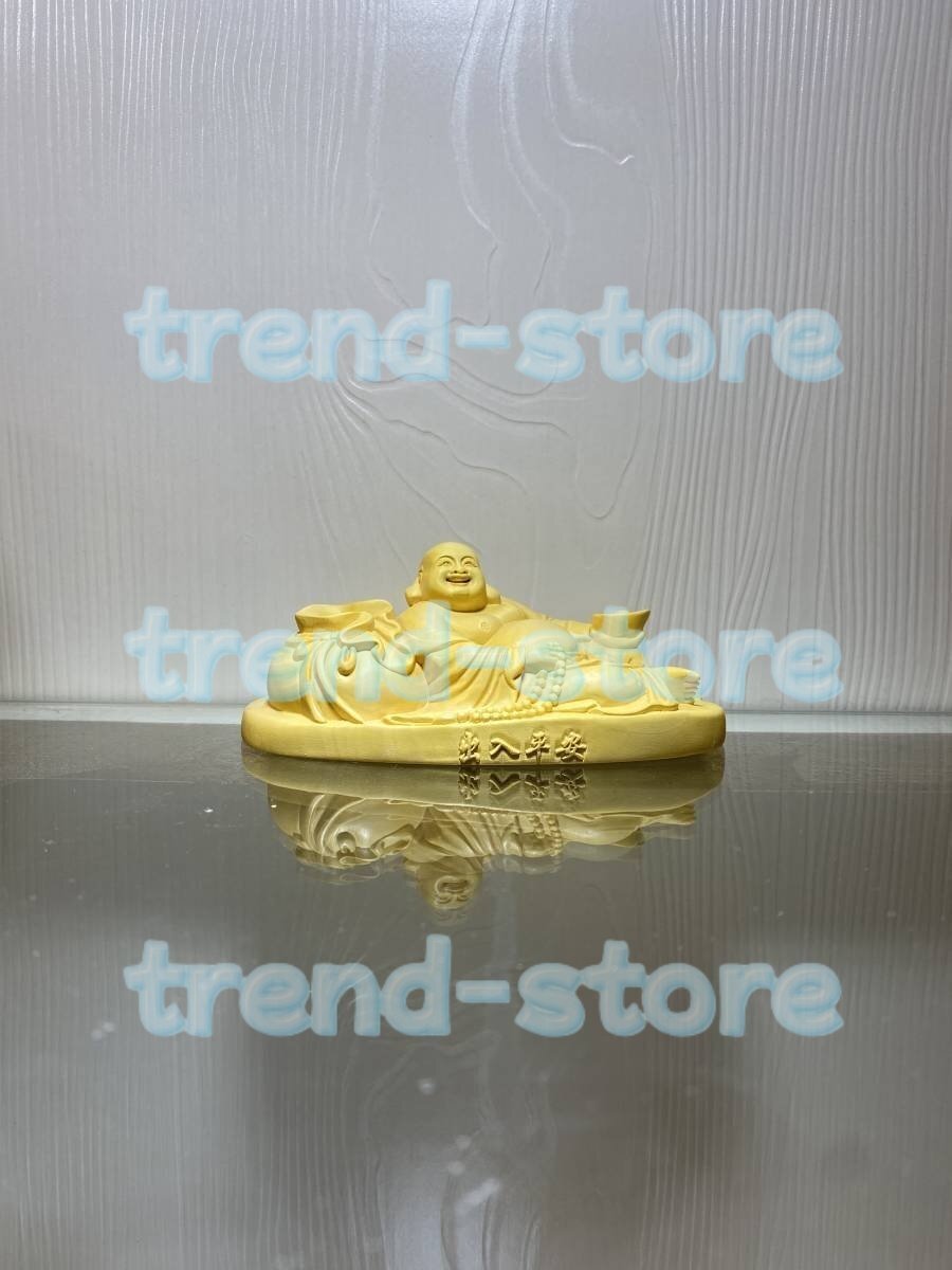 極上品 七福神 布袋様 置物 布袋尊 弥勒仏 財運 福運 仏像 天然の木 木造木彫 仏師で仕上げ品拍卖