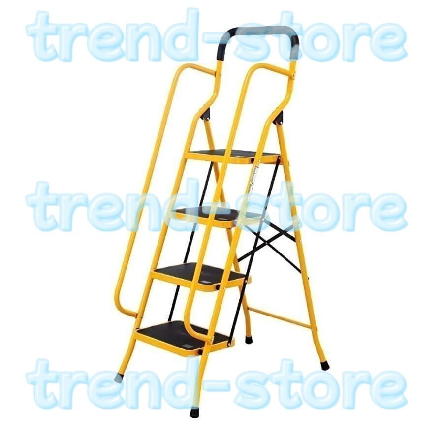 踏み台 兼用脚立 はしご 4ステップはしご 安全手すり付き ポータブル折りたたみ 専用脚立 ホーム多機能 頑丈な鋼 耐荷重150kg拍卖