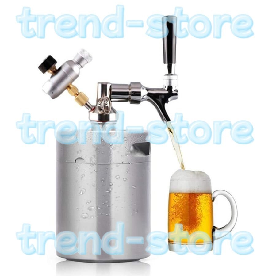 ビールサーバー ビールディスペンサー 缶ビール ステンレス鋼製 2Lビール樽システム カーボネーター蛇口ミニCO2レギュレーター付き 家庭用拍卖