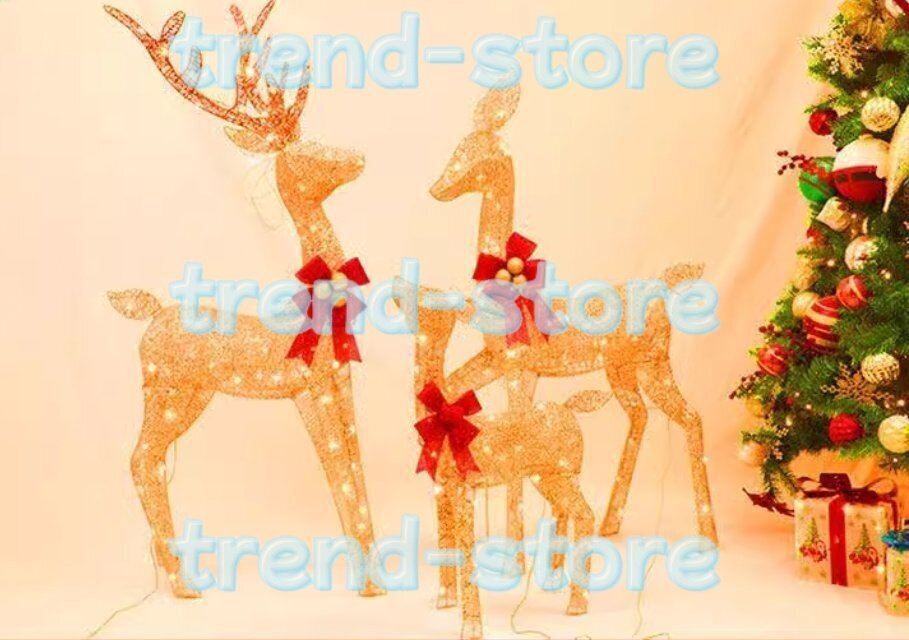 光るクリスマス鹿セットクリスマス装飾シーン装飾クリスマス用品結婚式パーティー装飾品拍卖