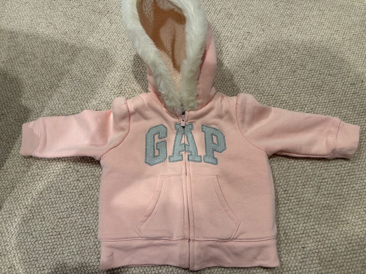 babyGAP ベビーギャップ パーカー ベビー服 6mから12m サイズ70 pinkピンク色 綿コットン もこもこ ふわふわ インポート 拍卖