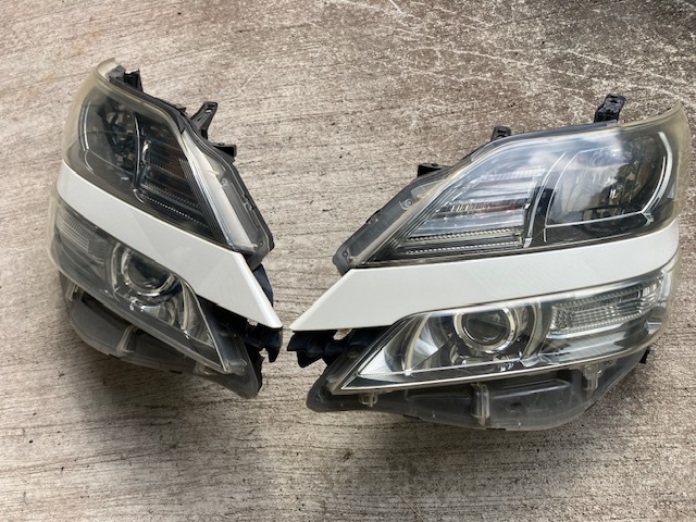 クリアで綺麗!20ヴェルファイヤ★純正ヘッドライトASSY左右セット!★AFS付ヘッドランプ★070パール★20系アルファードANH20W GGH20W ATH20W拍卖